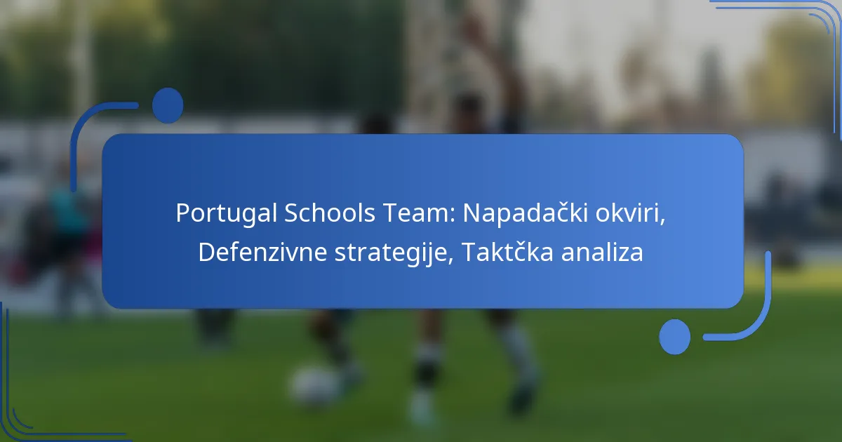 Portugal Schools Team: Napadački okviri, Defenzivne strategije, Taktčka analiza