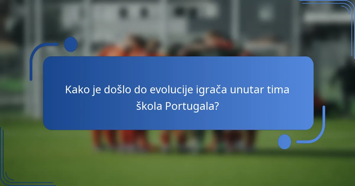 Kako je došlo do evolucije igrača unutar tima škola Portugala?