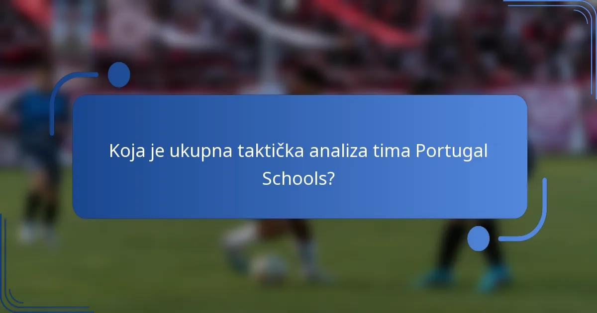 Koja je ukupna taktička analiza tima Portugal Schools?