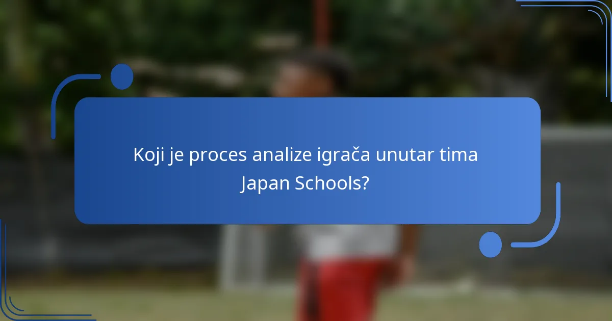 Koji je proces analize igrača unutar tima Japan Schools?