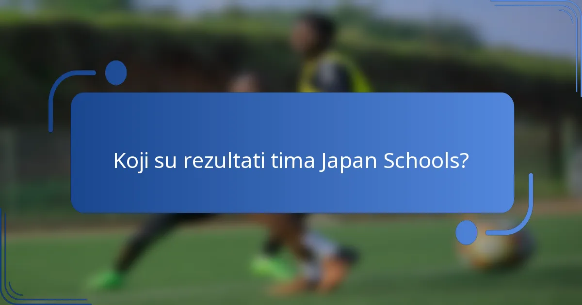 Koji su rezultati tima Japan Schools?