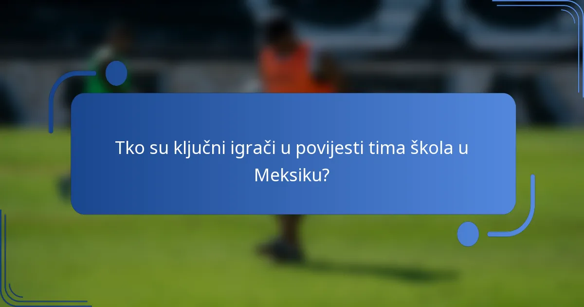 Tko su ključni igrači u povijesti tima škola u Meksiku?